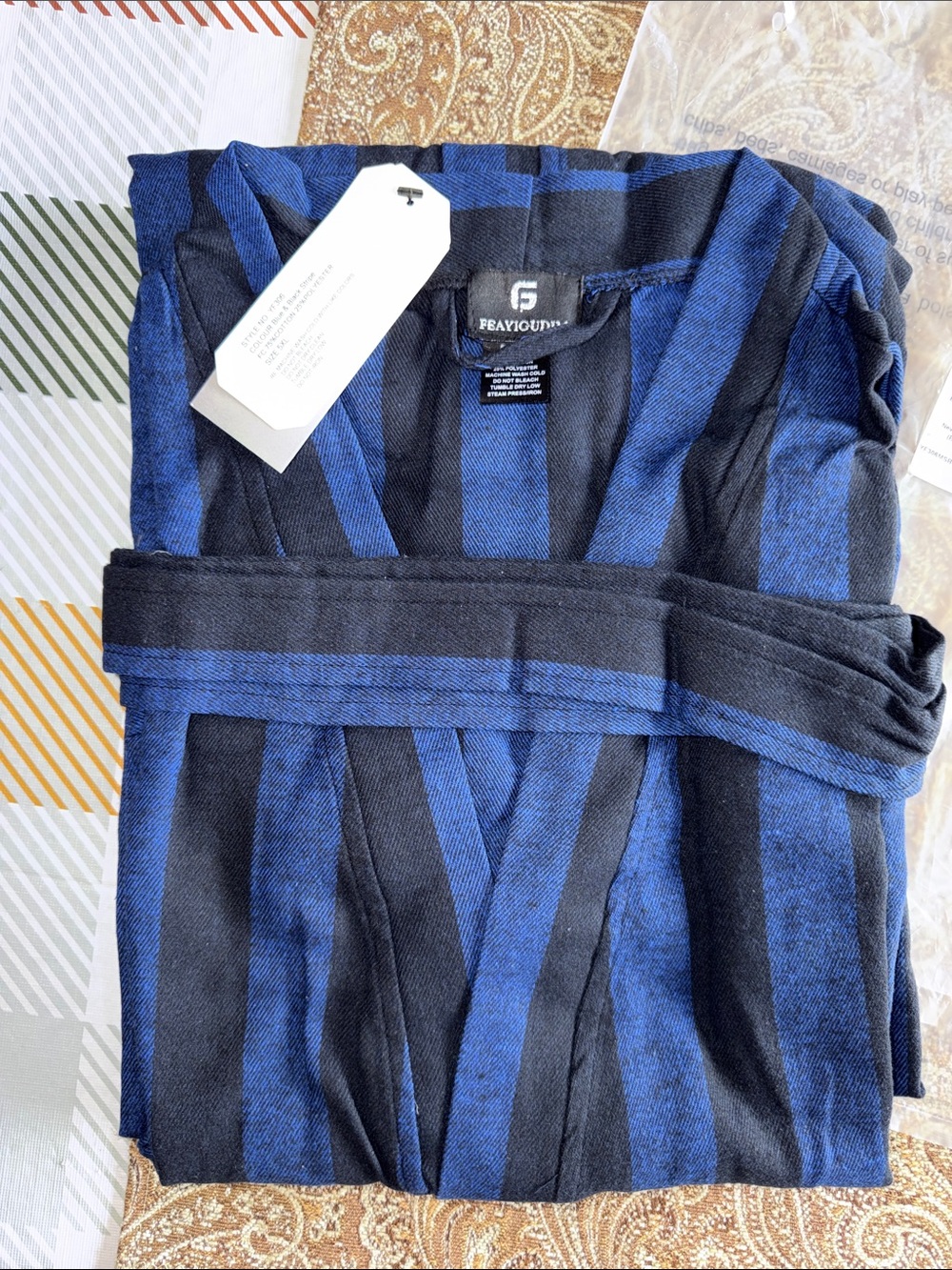 NWT Feayigudim Men’s Robe Size 5XL Light All Seasons Bathrobe
